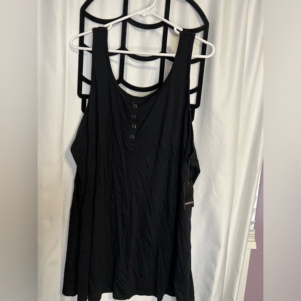 Torrid Black Henley Tank